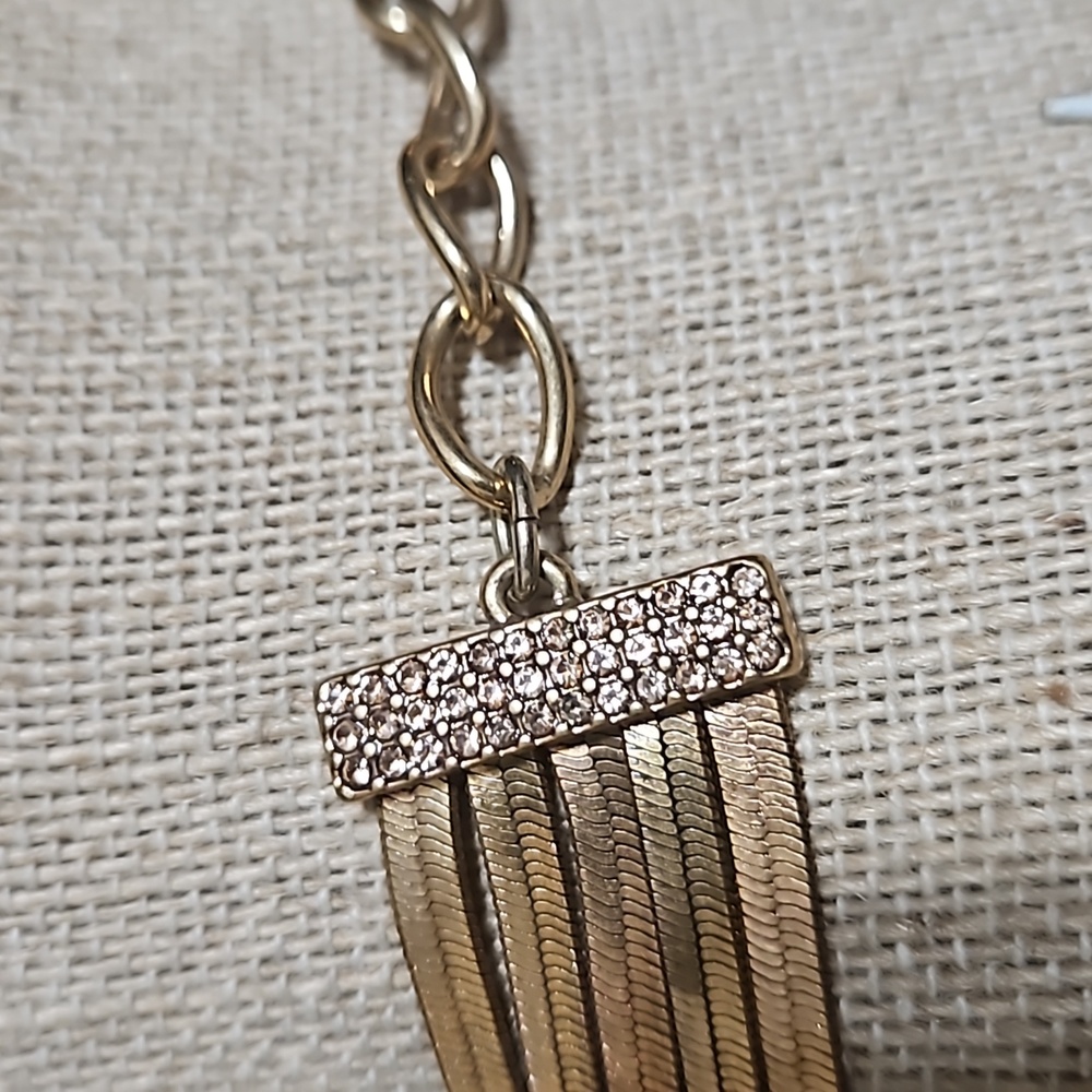 Vintage Chico's goldtone necklace with rhinestones - Picture 5 of 7